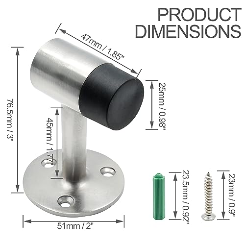 3-Inch Heavy Duty Floor Stopper - Brushed Nickel, 1 Piece