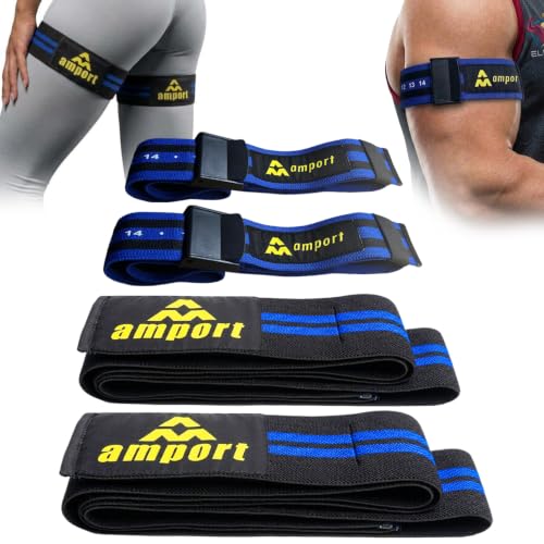 Amport Occlusion Bands 4-Pack: 2" Arm & 3" Leg BFR Straps with Quick-Release Buckle