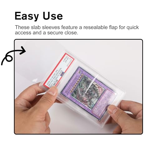 Resealable Graded Card Slab Sleeves for PSA Slabs - 200 Pack Protective Bags