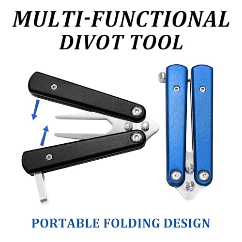 Arttodo Silver Foldable Golf Divot Repair Tool with Bottle Opener