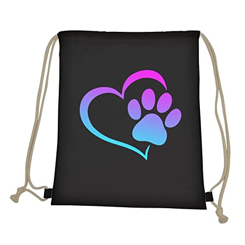 Upetstory Dog Paw Print Drawstring Gym Backpack for Teens & Kids