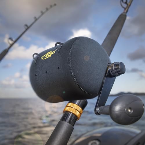 Neoprene Fishing Reel Cover - Protective Pouch - Black - XS