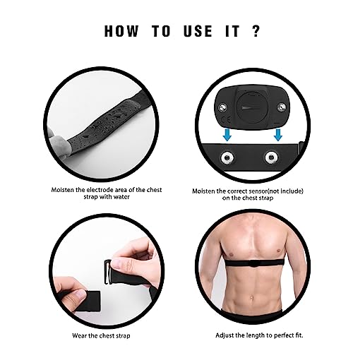 Adjustable Soft Chest Strap for Polar H10 H9 H7 - Black