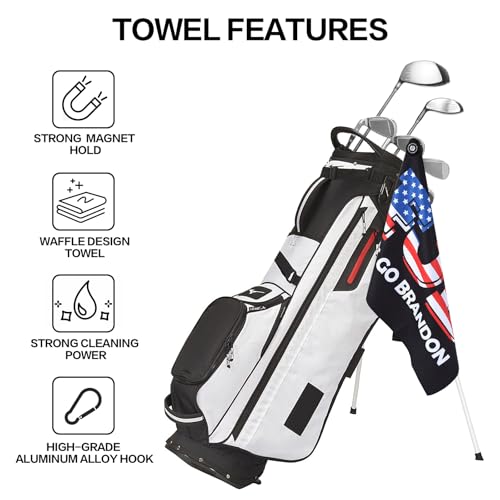 Magnetic Golf Towel - 24x16 Inches, Let's Go Brandon Design