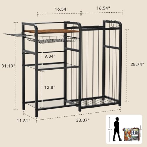 Large Capacity Garage Sports Equipment Organizer with Hooks & Baskets