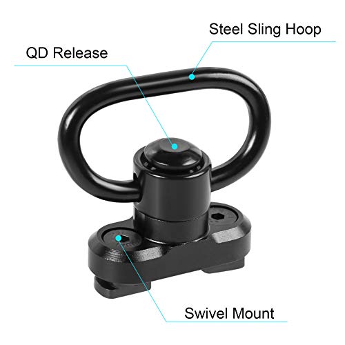 4-Pack Sling Swivel for M-Rail, Heavy-Duty Clip Adapter, Outdoor Use