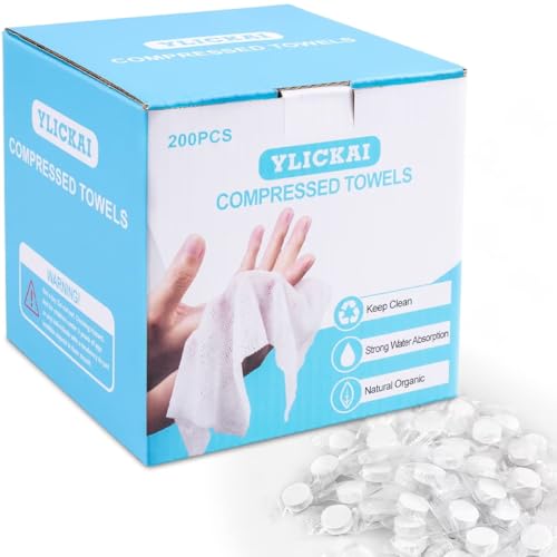 200 PCS Compressed Towel, Disposable Thicker Portable Towels, Camping