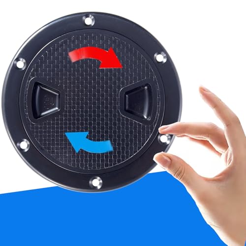 4-Inch Circular Non-Slip Boat Hatch Deck Plate - 2 Pack, Black
