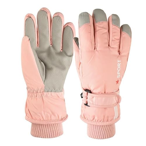 Winter Skiing Snowboarding Gloves for Kids - Pink Mittens