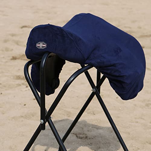 Harrison Howard Fleece Saddle Cover GP/Navy One Size for Dressage & All Purpose Saddles