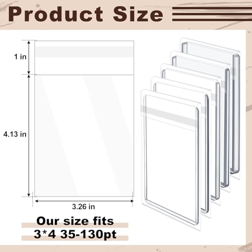 AmazingSpark 300 Pcs Team Bags for Trading Cards 35-130pt Card Sleeves