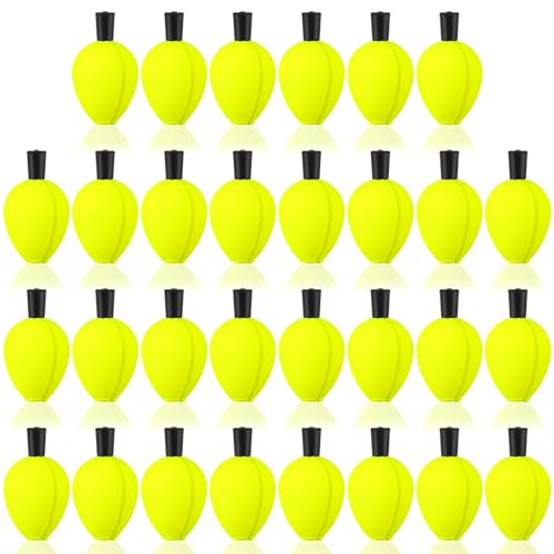 Fishing Bobbers - 30 Pcs Yellow Foam Teardrop Indicators