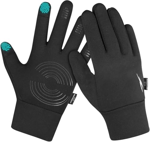 Kids Thermal Winter Gloves - Touch Screen Anti-Slip Fleece - Black, X-Small