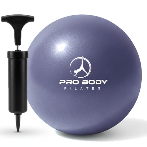 9-Inch Pilates Ball with Pump - Indigo, Anti-Burst Stabilizer