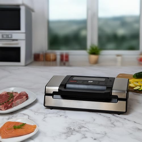 NESCO Deluxe Food Vacuum Sealer with Viewing Lid & Starter Bags