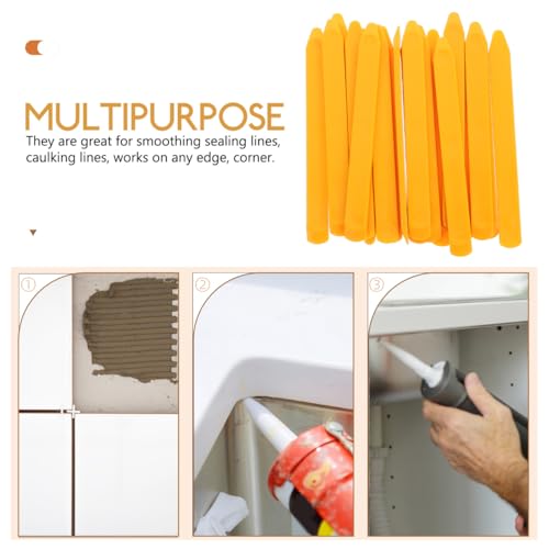 Plastic Scraper: Hemobllo 20pcs Caulking Tool Set Silicone Sealant Grout Finishing Tool for Kitchen Bathroom Floor Sealant Sealing (Straight Angle)