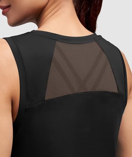 Open Back High Neck Tank Tops for Women - Athletic Gym Wear