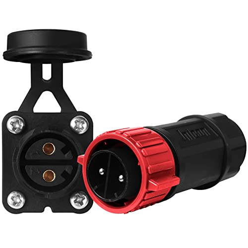 NOVINO Waterproof Trolling Motor Plug Receptacle Set 12/24/36/48V Red 1 Pack