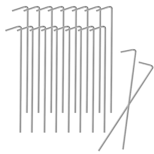 18-Pack 6.5-Inch Heavy Duty Galvanized Steel Tent Stakes - 7-Shape Ground Pegs
