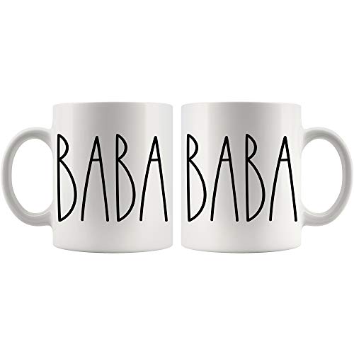 Moon9xx Baba Mug 11oz White Coffee Cup Gift for Family, Christmas, Birthday, Mother’s Day