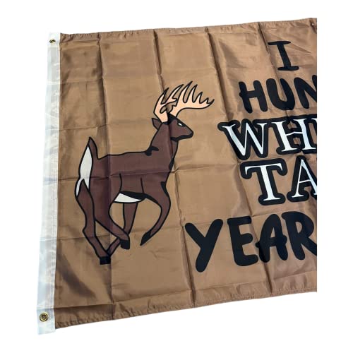 Hunt White Tails Year Round 3x5 ft Polyester Hunting Flag Banner, Outdoor Decor