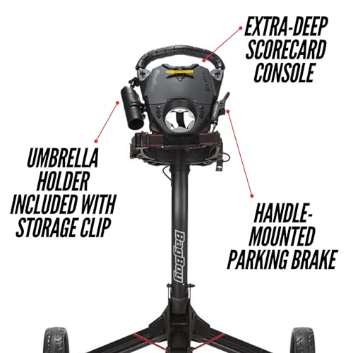 Compact 3 Golf Push Cart - Silver/Black