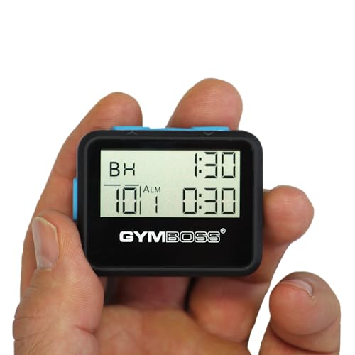 Compact Interval Timer with Stopwatch for HIIT & Strength Training - Black/Blue