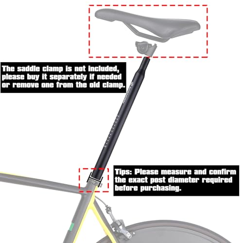 Bicycle Seat Post 27.2mm x 400mm - Aluminum Alloy for Mountain & Road Bikes