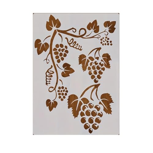Grape Leaf Wall Stencils Template Reusable Spray PaintStencils for Craft Painting on Wood Craft Canvas Walls Wood Furniture Decorations DIY Scrapbooking, kbatuo-001