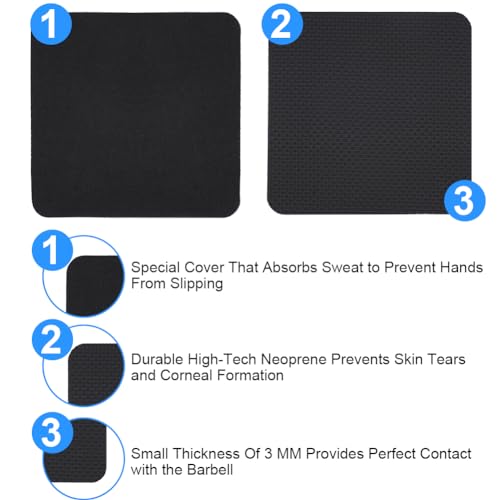 Adjustable Neoprene Grip Pads - 12 Pack for Weight Lifting
