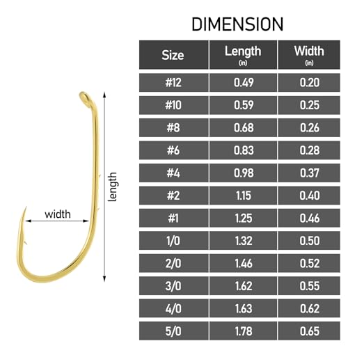 Dr.Fish 100 Pack Baitholder Fishing Hooks Size 4 Offset Gold for Freshwater & Saltwater