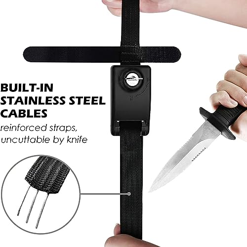 Lockable Tie Down Strap - 2 Pack, 10 Feet Each, Black