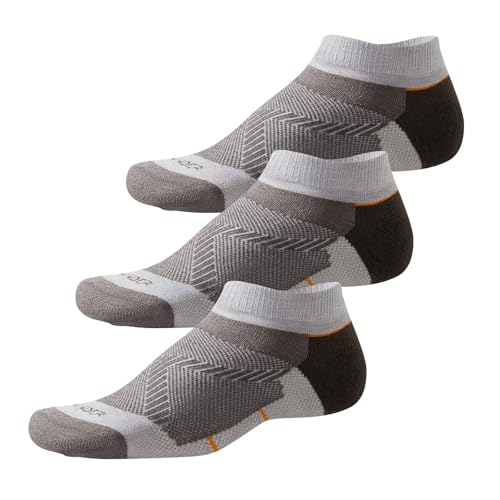 WANDER Merino Wool Ankle Socks, Ultra-Breathable, 3 Pairs - Large Coffee Grey