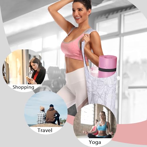 Yoga Mat Bag for Women - Large Pocket, Shoulder Strap, White
