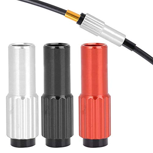 Mini Inline Bicycle Cable Adjusters with End Caps - Black, 2 Pcs