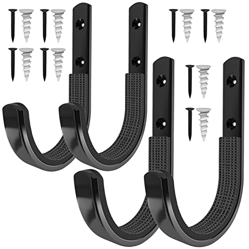 Horizontal Gun Rack for Wall - Metal Rifle Hangers, Black 2 Pair