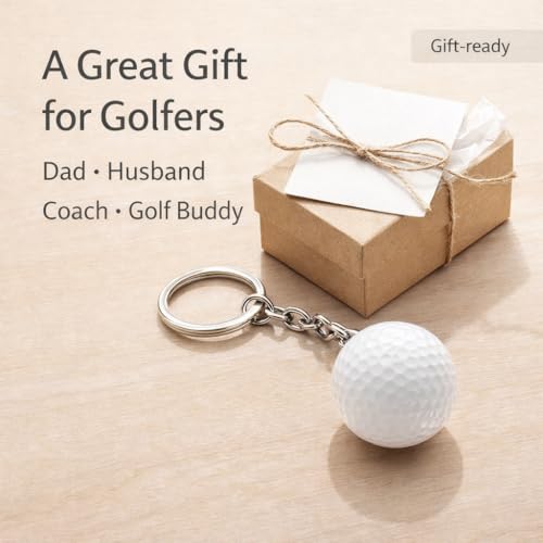 Golf Ball Keychain Pendant - White Sports Souvenir Gift