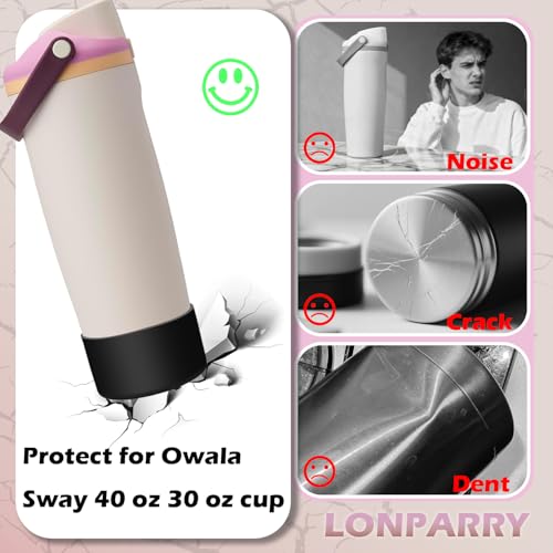 Silicone Boot for Owala FreeSip Sway 30 oz & 40 oz Water Bottles - Clear 2-Pack