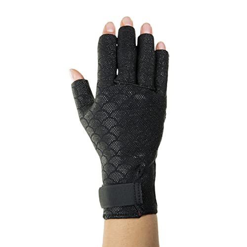 Thermoskin Arthritic Fingerless Gloves Medium 8-8¾" (21-23cm) Black