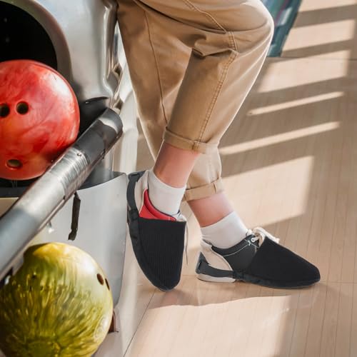 Bowling Shoe Covers - 2-Pack Black Flannel Accessories for Men & Kids