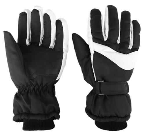 Thermal Winter Ski Gloves - Windproof Touchscreen Snowboard Gloves - Black