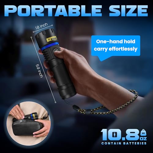 DARKBEAM UV Flashlight 365nm Blacklight 6xLED Black Light, Rechargeable Ultraviolet Flashlights USB -C Powerful 60W Woods lamp, Detector for Rock, Pet Dried Urine, Uranium Glass, Gem, Resin Curing