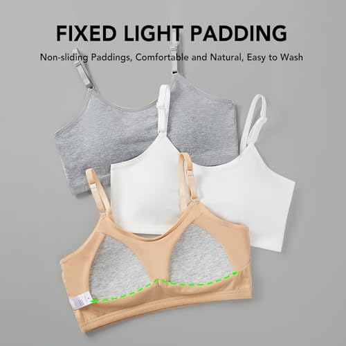 Sport Cami Teens Girls Training Bras 10-16 XX-Large Black/White/Grey/Nude Soft Cotton Brand SALIA GIRL