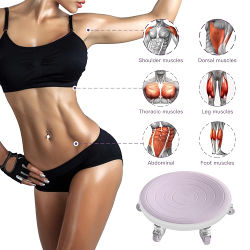 6 Wheel Ab Roller with Knee Pads - Purple Ab Exercise Equipment