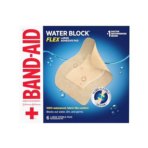BAND-AID Brand Water Block Flex Adhesive Bandages, Large Size, 6 Count