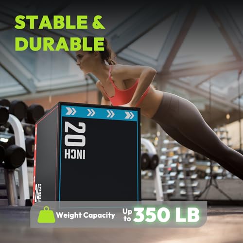 Plyometric Jump Box - 3-in-1 Adjustable Foam Training Equipment - 16 lb