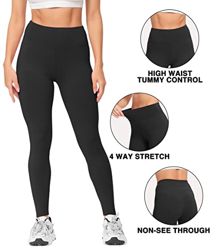 High Waisted Ultra Soft Leggings for Women - Large-X-Large Black