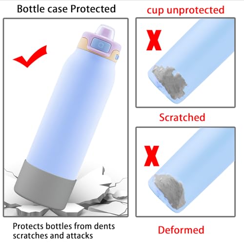Silicone Bottom Covers for Ello Pop 22oz Water Bottle - Gray (2 Pack)