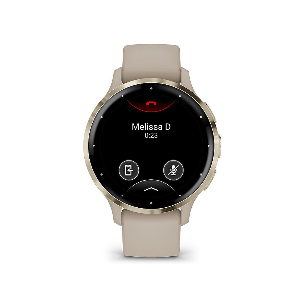 Garmin Venu 3S, Running GPS Smartwatch, AMOLED Display, Advanced Health & Fitness, Up to 10 Days Battery, Soft Gold with French Gray Silicone Band - Bundle w/Deco Essentials 26-Month CPS Plan
