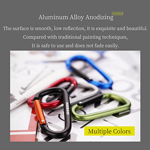 Mini Aluminum Carabiner Clip Keychain - 2 Pack, Small Orange